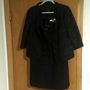 Black sleeveless dress with matching blazer